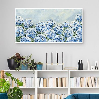 Masterpiece Hydrangea Meadow I Framed Canvas Wall Art