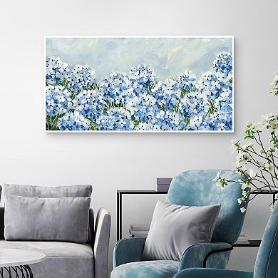 Masterpiece Hydrangea Meadow I Framed Canvas Wall Art