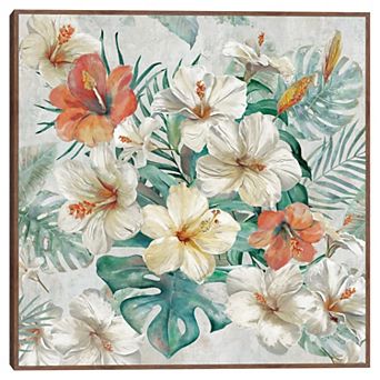 Masterpiece Blooming Belize Floral Framed Canvas Wall Art