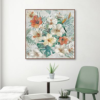 Masterpiece Blooming Belize Floral Framed Canvas Wall Art