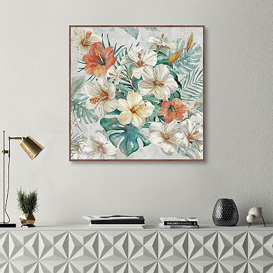 Masterpiece Blooming Belize Floral Framed Canvas Wall Art