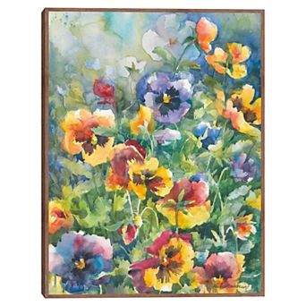 Masterpiece Picture Perfect Pansies Framed Canvas Wall Art