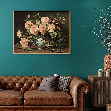 Masterpiece Love's Offering Floral Framed Canvas Wall Art