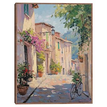 Masterpiece Vintage City Pathway Framed Canvas Wall Art