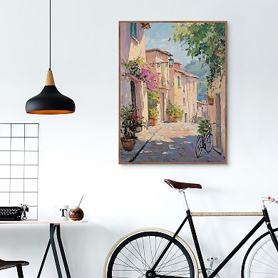 Masterpiece Vintage City Pathway Framed Canvas Wall Art