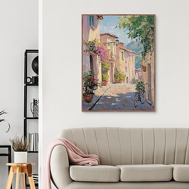 Masterpiece Vintage City Pathway Framed Canvas Wall Art