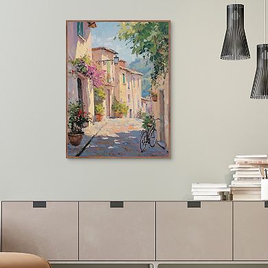 Masterpiece Vintage City Pathway Framed Canvas Wall Art