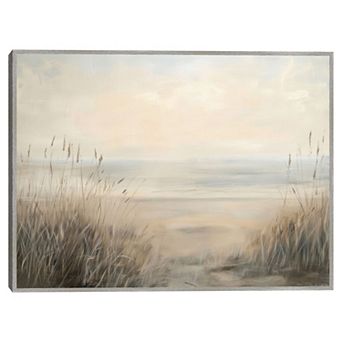 Masterpiece Beach Grass Framed Canvas Wall Art