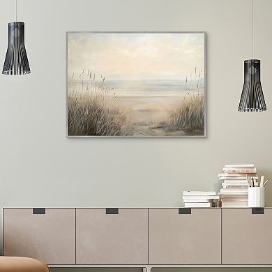 Masterpiece Beach Grass Framed Canvas Wall Art