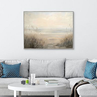 Masterpiece Beach Grass Framed Canvas Wall Art