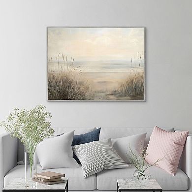 Masterpiece Beach Grass Framed Canvas Wall Art