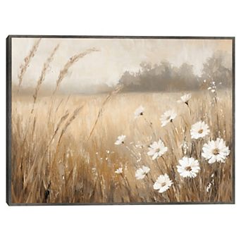 Masterpiece Peaceful Daisies Framed Canvas Wall Art
