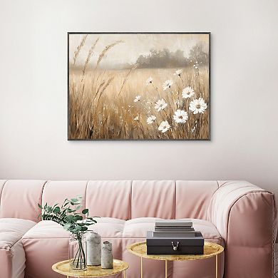 Masterpiece Peaceful Daisies Framed Canvas Wall Art
