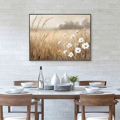 Masterpiece Peaceful Daisies Framed Canvas Wall Art