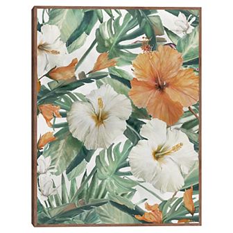 Masterpiece Patterns of Paradise Floral Framed Canvas Wall Art