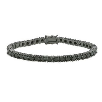 Men's LYNX Sterling Silver Gemstone Tennis Bracelet