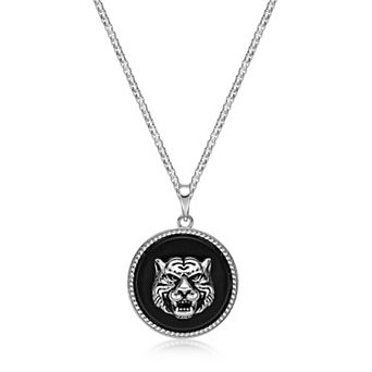 Men's LYNX Sterling Silver Lion Pendant Necklace