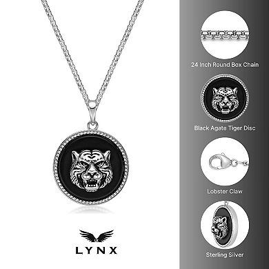 Men's LYNX Sterling Silver Lion Pendant Necklace