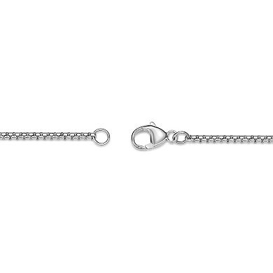 Men's LYNX Sterling Silver Lab-Created Gemstone Dog Tag Pendant Necklace