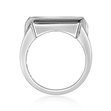 Men's LYNX Sterling Silver Onyx Ring