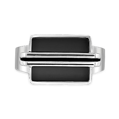 Men's LYNX Sterling Silver Onyx Ring