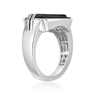 Men's LYNX Sterling Silver Onyx Ring