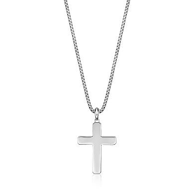 Men's LYNX Sterling Silver Cross Pendant Necklace