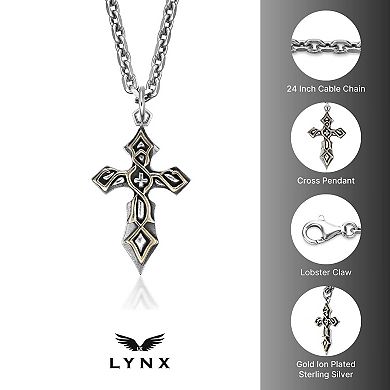 Men's LYNX Cross Pendant Necklace