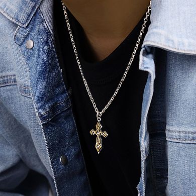 Men's LYNX Cross Pendant Necklace