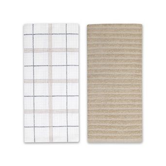 Mingle & Co. 2 pk Gridded Terry Kitchen Towels