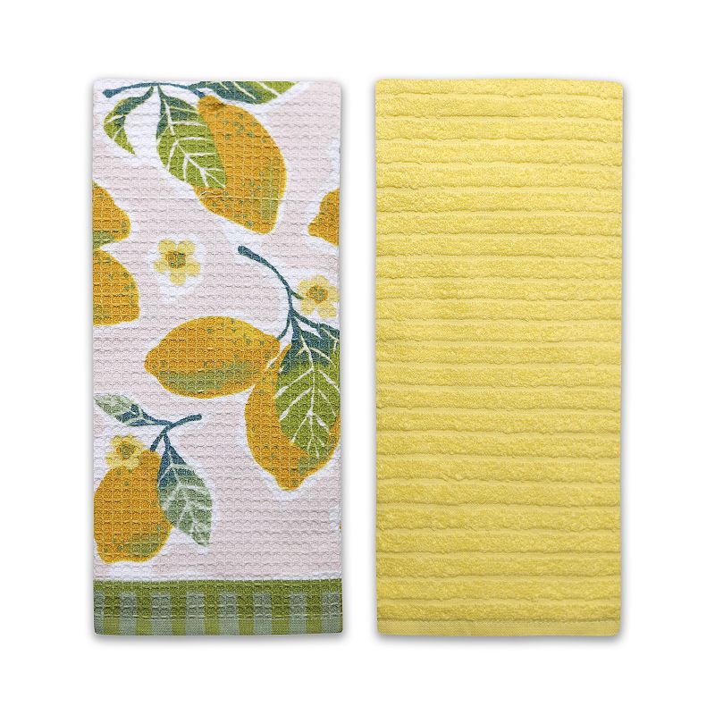 Mingle & Co. 2-pk. Terry Waffle Kitchen Towels, Multi
