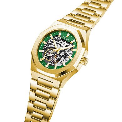 TUCCI Italy Visroso Men's Skeleton Dial Stainless Steel Wrist Watch - TW0589