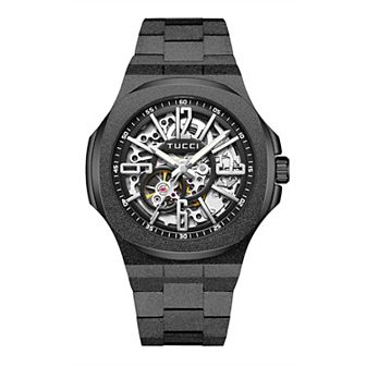 TUCCI Italy Livello Men's Stainless Steel Skeleton Automatic Watch - TW0597