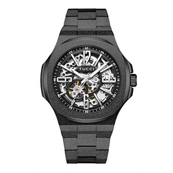TUCCI Italy Livello Men's Stainless Steel Skeleton Automatic Watch - TW0597