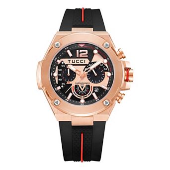 TUCCI Italy Complesso Men's Stainless Steel Rubber Strap Watch - TW0598