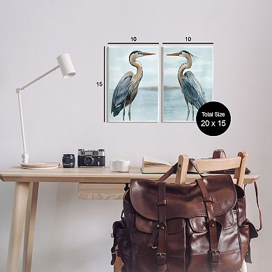 Stupell Home Decor Detailed Heron Bird Duo Wall Art Set of 2