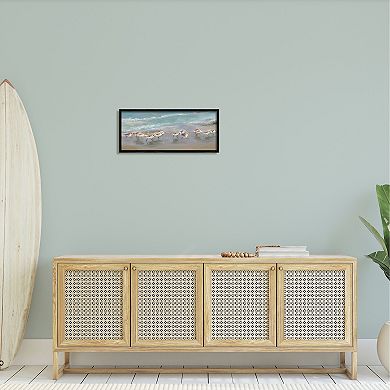 Stupell Home Decor Sandpiper Flock Coastal Framed Wall Art