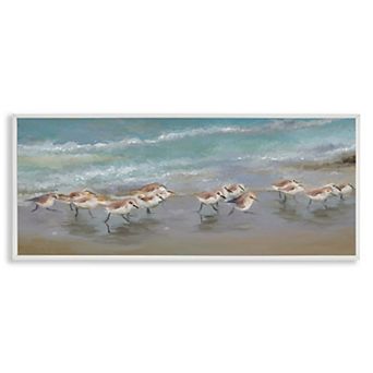 Stupell Home Decor Sandpiper Flock Coastal Framed Wall Art