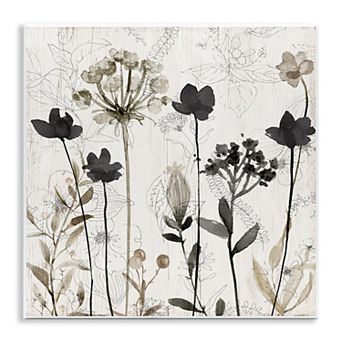 Stupell Home Decor Abstract Overlapping Flower Sprigs Wall Art