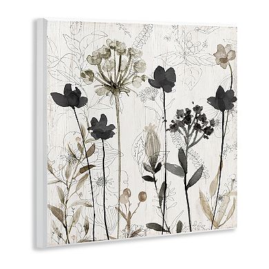Stupell Home Decor Abstract Overlapping Flower Sprigs Wall Art