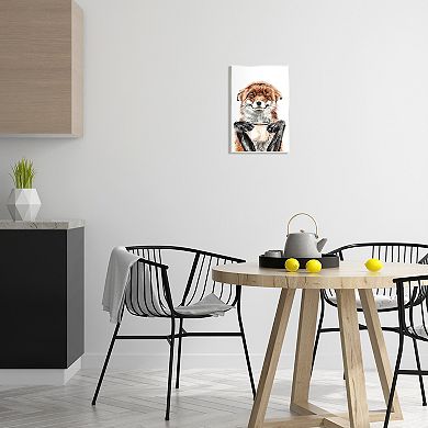 Stupell Home Decor Happy Fox with Coffee Wall Art