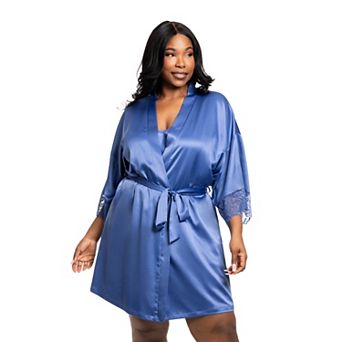 Plus Size Lilac+London Solid Wrapper Robe