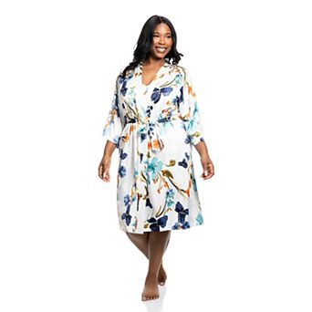 Plus Size Lilac+London Solid Wrapper Robe
