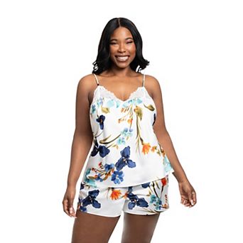 Plus Size Lilac+London Pajama Camisole & Pajama Shorts Set