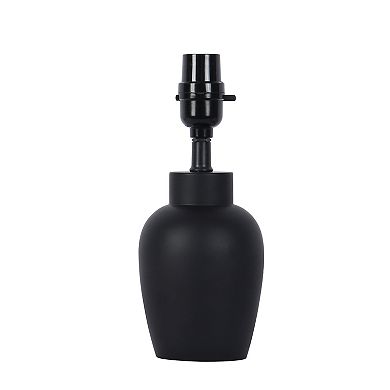 Matte Black Finish Accent Lamp With White Shade
