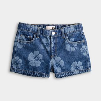 Girls 6-20 SO® Floral Print Denim Shorts in Regular & Plus Size