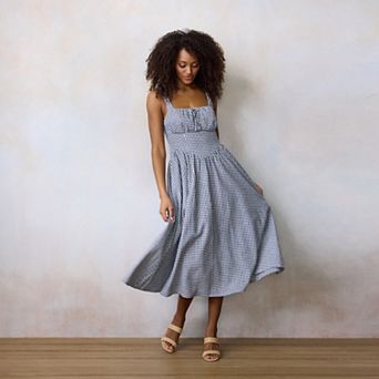 Women's LC Lauren Conrad V-Yoke Sleeveless Corset Midi Dress