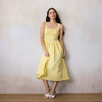 Women's LC Lauren Conrad V-Yoke Sleeveless Corset Midi Dress