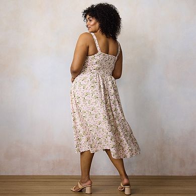 Plus Size LC Lauren Conrad Sleeveless Floral Midi Dress