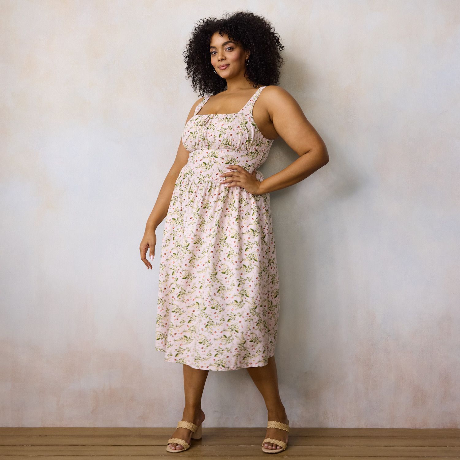 Женские платья LC Lauren Conrad Plus Size LC Lauren Conrad Sleeveless Floral Midi Dress